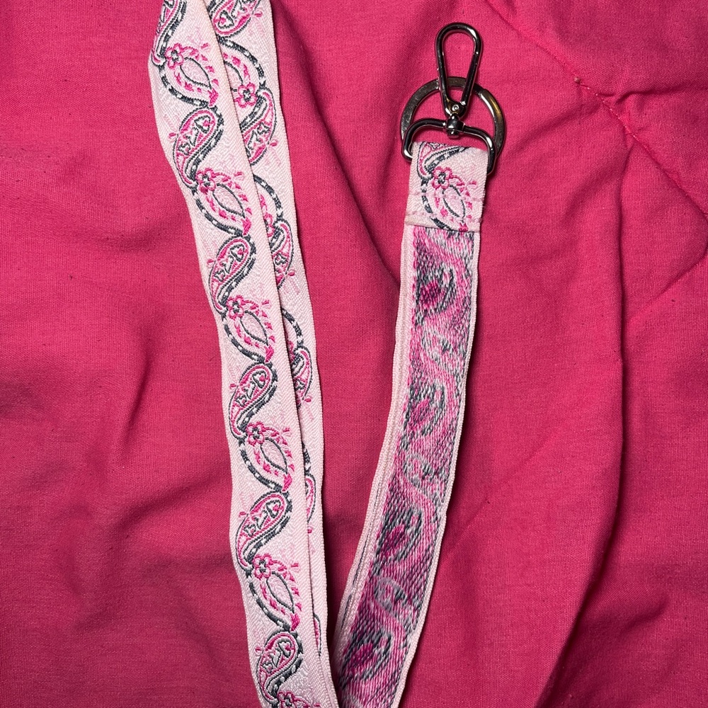 Vera Bradley Wide Lanyard in “Felicity Paisley Pink” Preowned